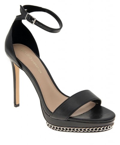 Women's Noelli Chain Detailed Platform Sandal Black $48.79 Shoes