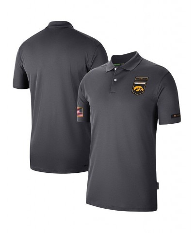 Men's Anthracite Iowa Hawkeyes Victory Military-Inspired Appreciation Performance Polo Shirt $40.55 Polo Shirts