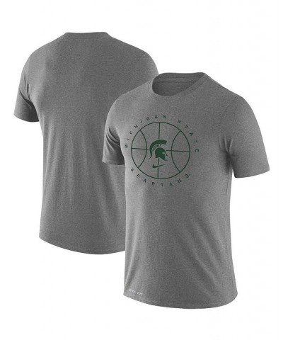 Men's Heathered Gray Michigan State Spartans Basketball Icon Legend Performance T-shirt $29.49 T-Shirts