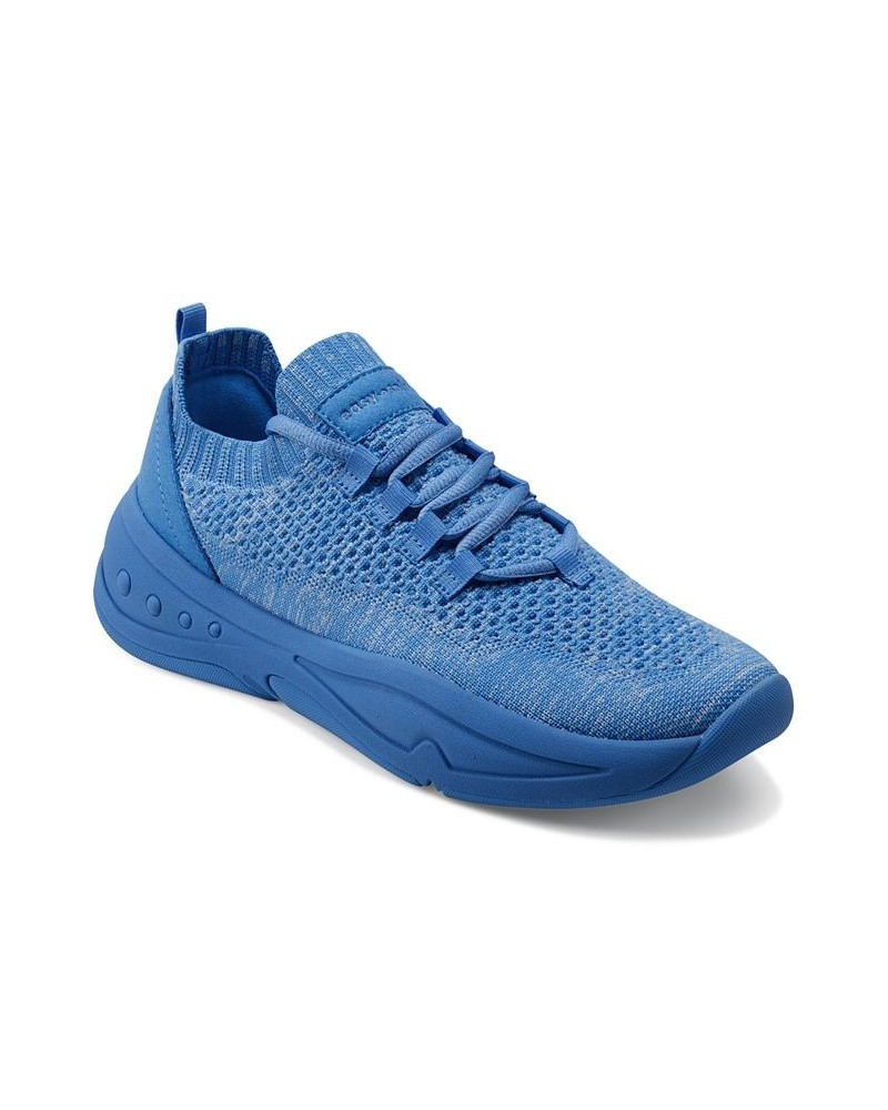 Women's Power Lace-Up Platform Sneakers Blue $41.83 Shoes