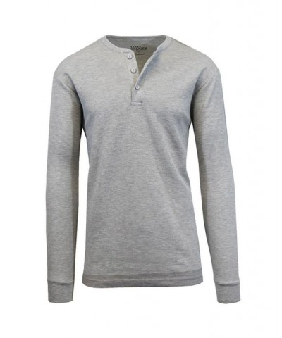 Men's Long Sleeve Thermal Henley Tee PD01 $15.75 T-Shirts