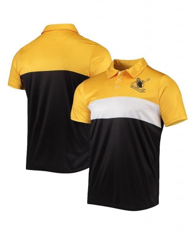 Men's Gold, Black Pittsburgh Steelers Retro Colorblock Polo Shirt $22.55 Polo Shirts