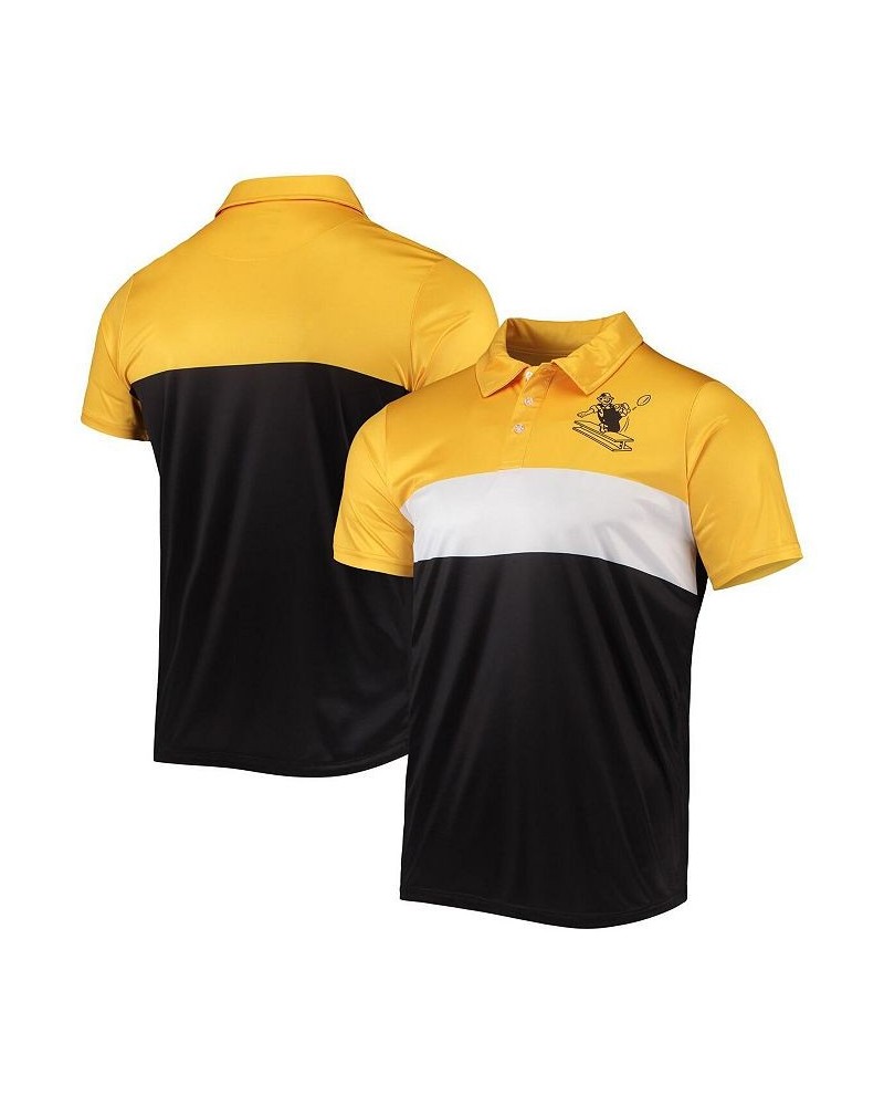 Men's Gold, Black Pittsburgh Steelers Retro Colorblock Polo Shirt $22.55 Polo Shirts