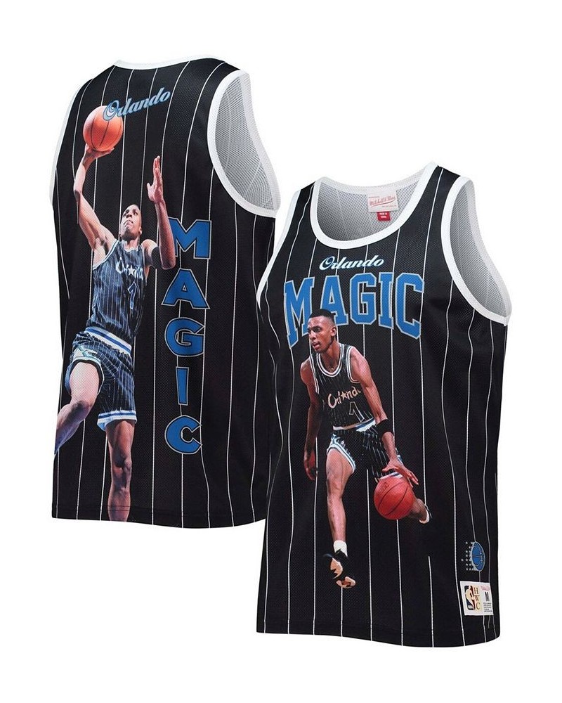 Men's Penny Hardaway Black Orlando Magic Hardwood Classics Player Tank Top $35.63 T-Shirts