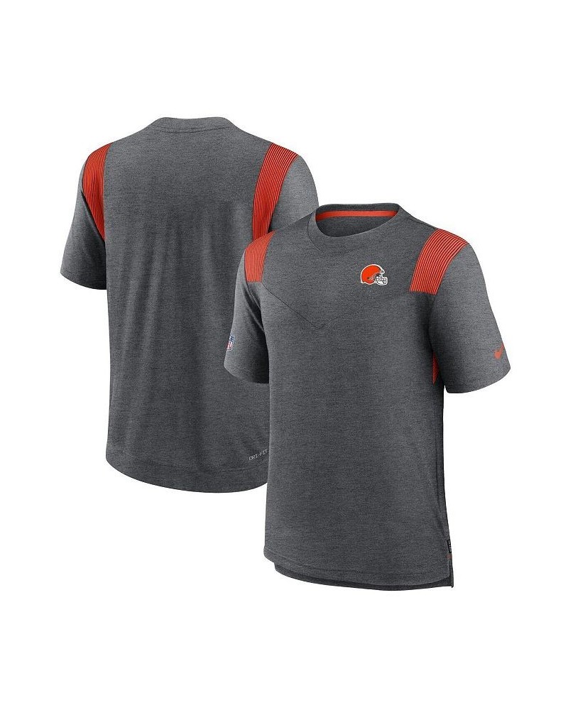 Men's Heather Charcoal Cleveland Browns Sideline Tonal Logo Performance Player T-shirt $33.60 T-Shirts