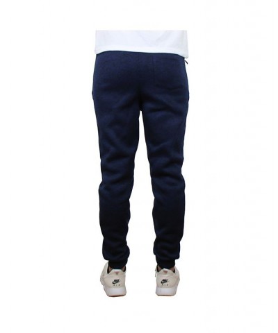 Men's Slim-Fit Marled Fleece Joggers with Zipper Side Pockets PD01 $16.66 Pants