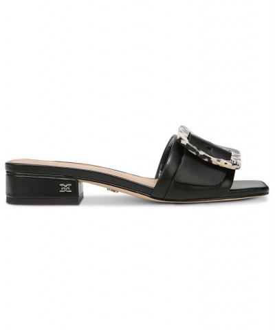 Deacon Block-Heel Buckled Slide Sandals Black $57.40 Shoes