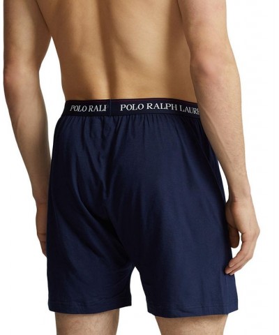 Men's Classic-Fit Cotton Knit Boxers, 5-Pack Blue $32.78 Underwear