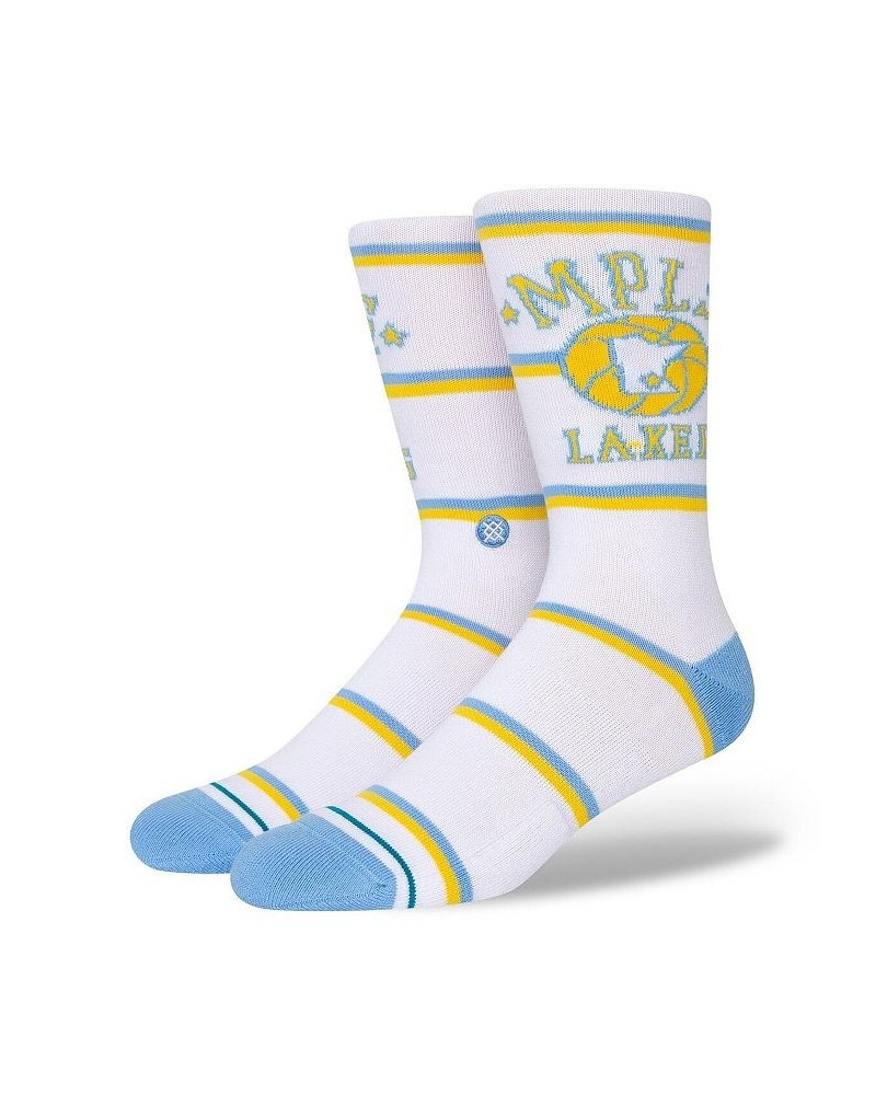 Men's Los Angeles Lakers Hardwood Classics Stripes Crew Socks $10.75 Socks