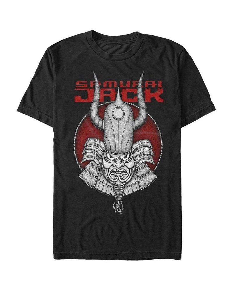 Men's Samurai Jack Epic Ancient Warrior Mask Short Sleeve T- shirt Black $19.94 T-Shirts