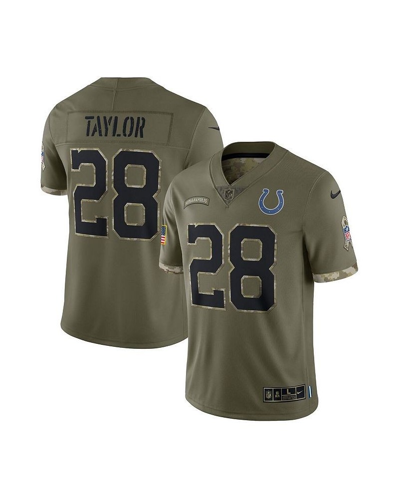 Men's Jonathan Taylor Olive Indianapolis Colts 2022 Salute To Service Limited Jersey $66.60 Jersey