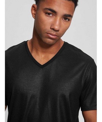 Men's Mason Yoke V-Neck T-shirt Black $24.01 T-Shirts