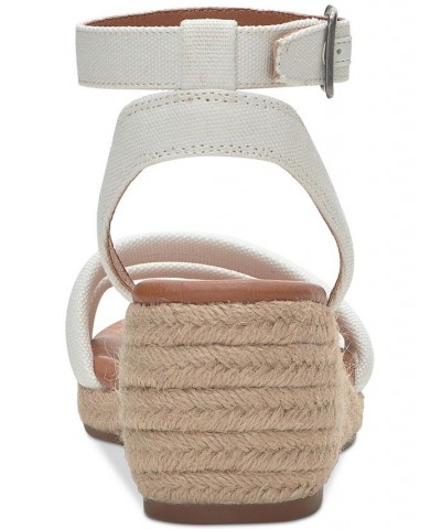 Women's Nasli Espadrille Platform Wedge Sandals White $41.83 Shoes