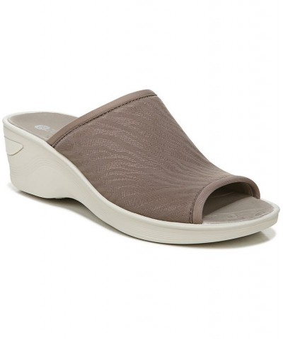 Deluxe Washable Slide Wedge Sandals Tan/Beige $43.20 Shoes