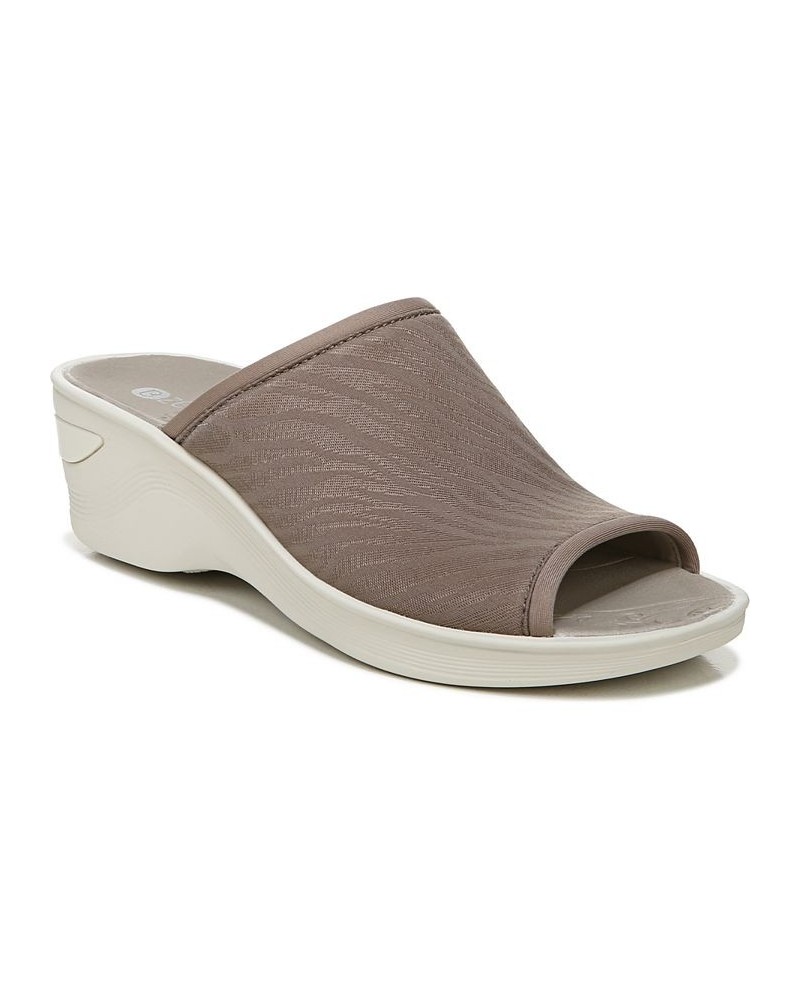 Deluxe Washable Slide Wedge Sandals Tan/Beige $43.20 Shoes