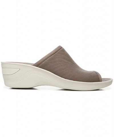 Deluxe Washable Slide Wedge Sandals Tan/Beige $43.20 Shoes