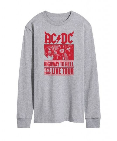 Men's ACDC Live Tour Long Sleeve T-shirt Gray $22.68 T-Shirts