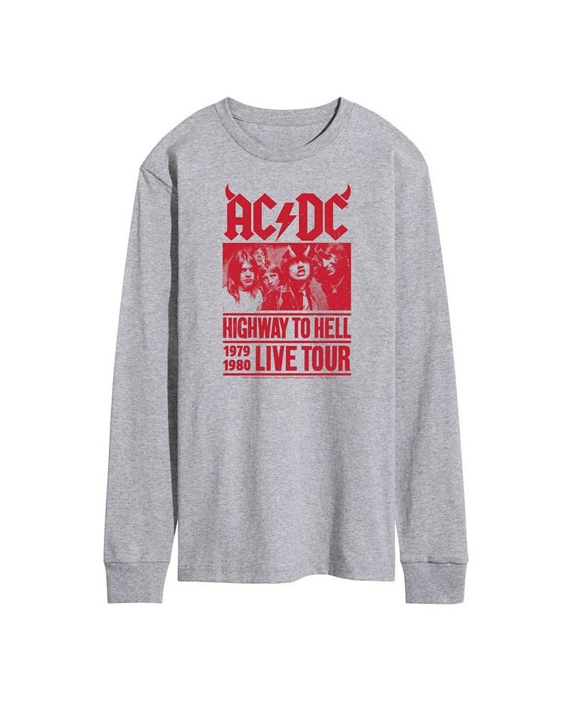 Men's ACDC Live Tour Long Sleeve T-shirt Gray $22.68 T-Shirts