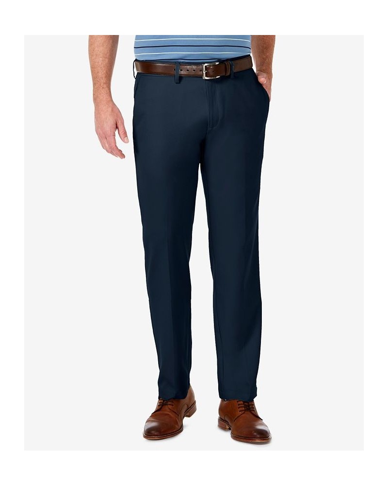 Men's Cool 18 PRO Stretch Straight Fit Flat Front Dress Pants Blue $31.89 Pants