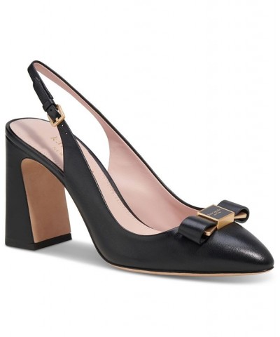 Women's Bowdie Slingback Pumps Black $125.10 Shoes