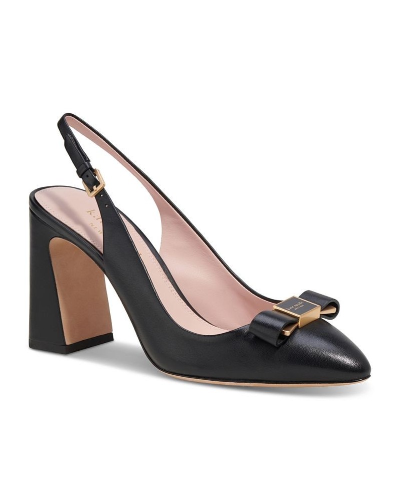 Women's Bowdie Slingback Pumps Black $125.10 Shoes