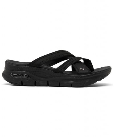 Women's Arch Fit - New Start Strappy Sandals Black $26.40 Shoes