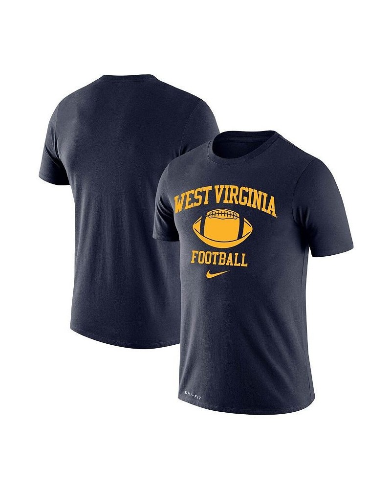 Men's Navy West Virginia Mountaineers Retro Football Lockup Legend Performance T-shirt $28.49 T-Shirts