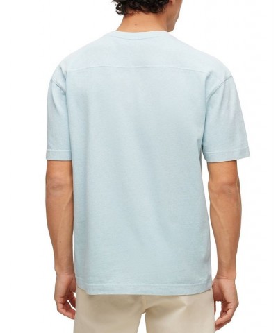 BOSS Men's Cotton-Jersey Oversized-Fit T-shirt with Embroidered Logo Blue $39.78 T-Shirts