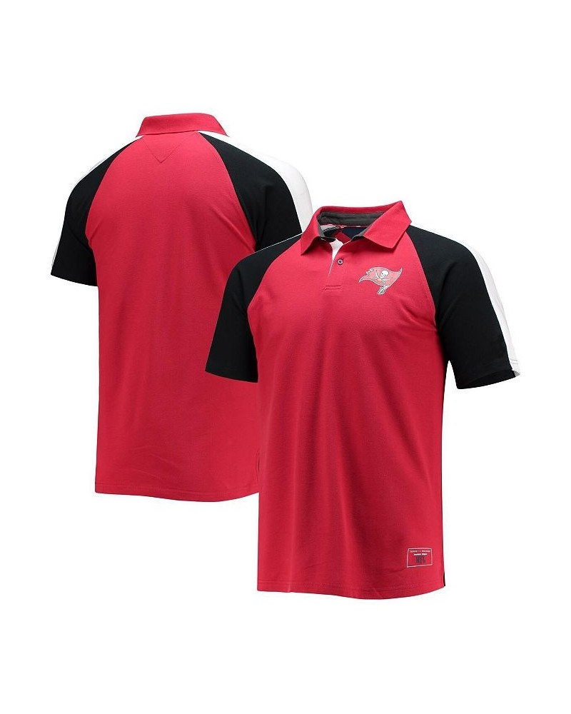 Men's Red, White Tampa Bay Buccaneers Holden Raglan Polo Shirt $30.38 Polo Shirts