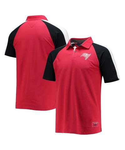 Men's Red, White Tampa Bay Buccaneers Holden Raglan Polo Shirt $30.38 Polo Shirts