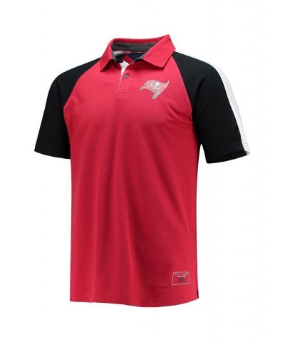 Men's Red, White Tampa Bay Buccaneers Holden Raglan Polo Shirt $30.38 Polo Shirts