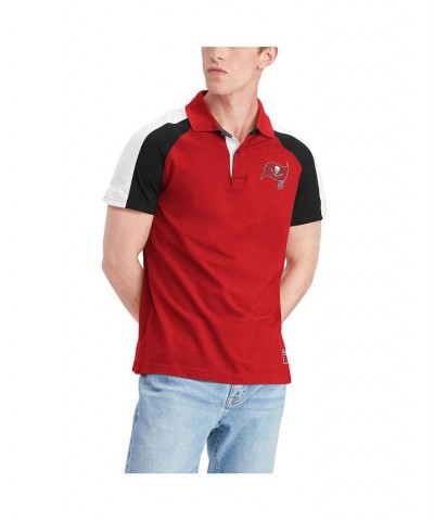 Men's Red, White Tampa Bay Buccaneers Holden Raglan Polo Shirt $30.38 Polo Shirts