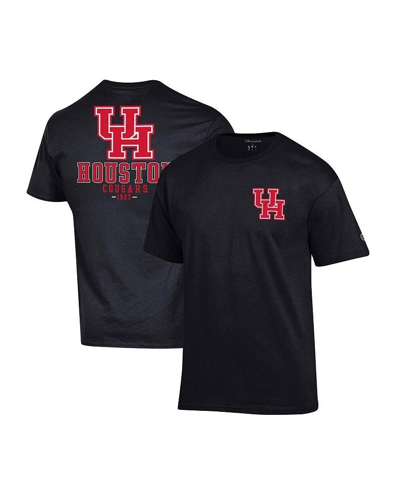 Men's Black Houston Cougars Stack 2-Hit T-shirt $24.29 T-Shirts