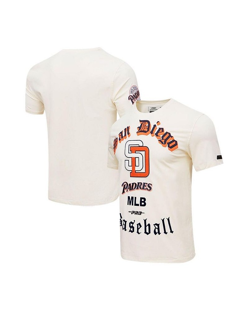 Men's Cream San Diego Padres Cooperstown Collection Old English T-shirt $31.50 T-Shirts