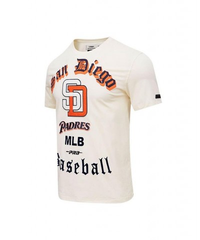 Men's Cream San Diego Padres Cooperstown Collection Old English T-shirt $31.50 T-Shirts