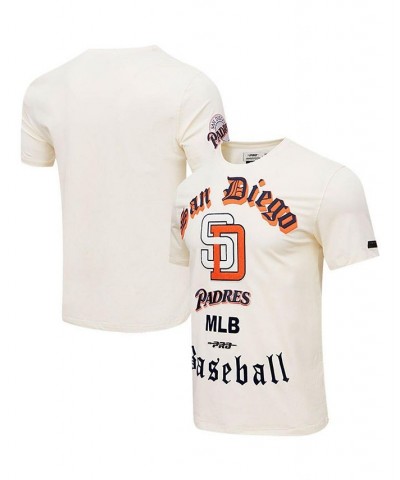 Men's Cream San Diego Padres Cooperstown Collection Old English T-shirt $31.50 T-Shirts