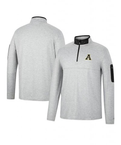 Men's Heathered Gray, Black Appalachian State Mountaineers Country Club Windshirt Quarter-Zip Jacket $34.19 Sweatshirt