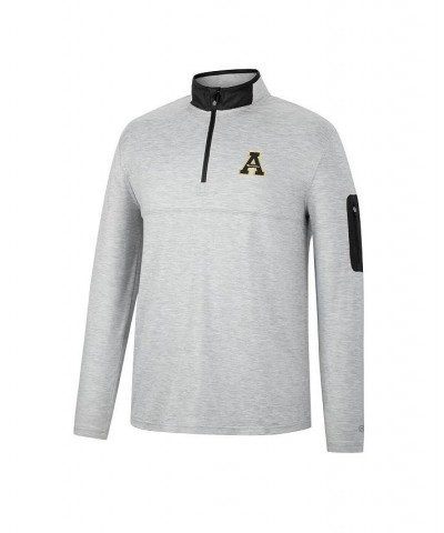 Men's Heathered Gray, Black Appalachian State Mountaineers Country Club Windshirt Quarter-Zip Jacket $34.19 Sweatshirt