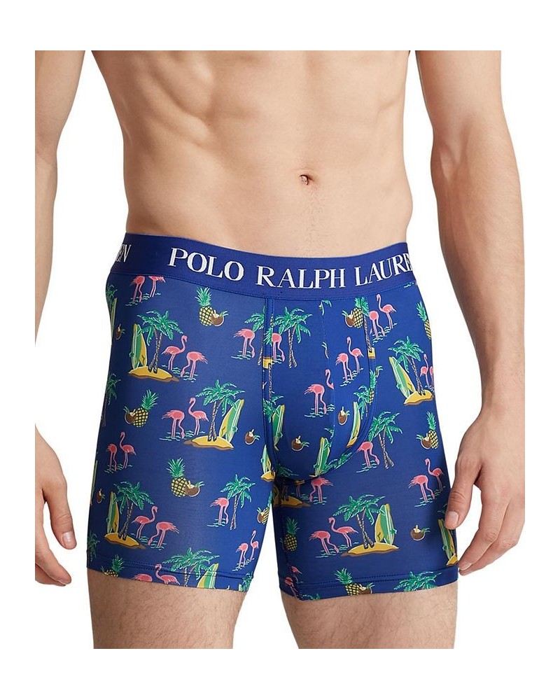 Men's Super-Soft Tropical-Print Boxer Briefs Multi $20.40 Underwear