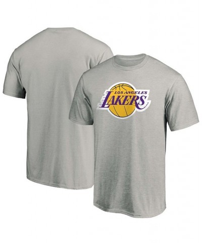 Men's Heathered Gray Los Angeles Lakers Primary Team Logo T-shirt $13.02 T-Shirts