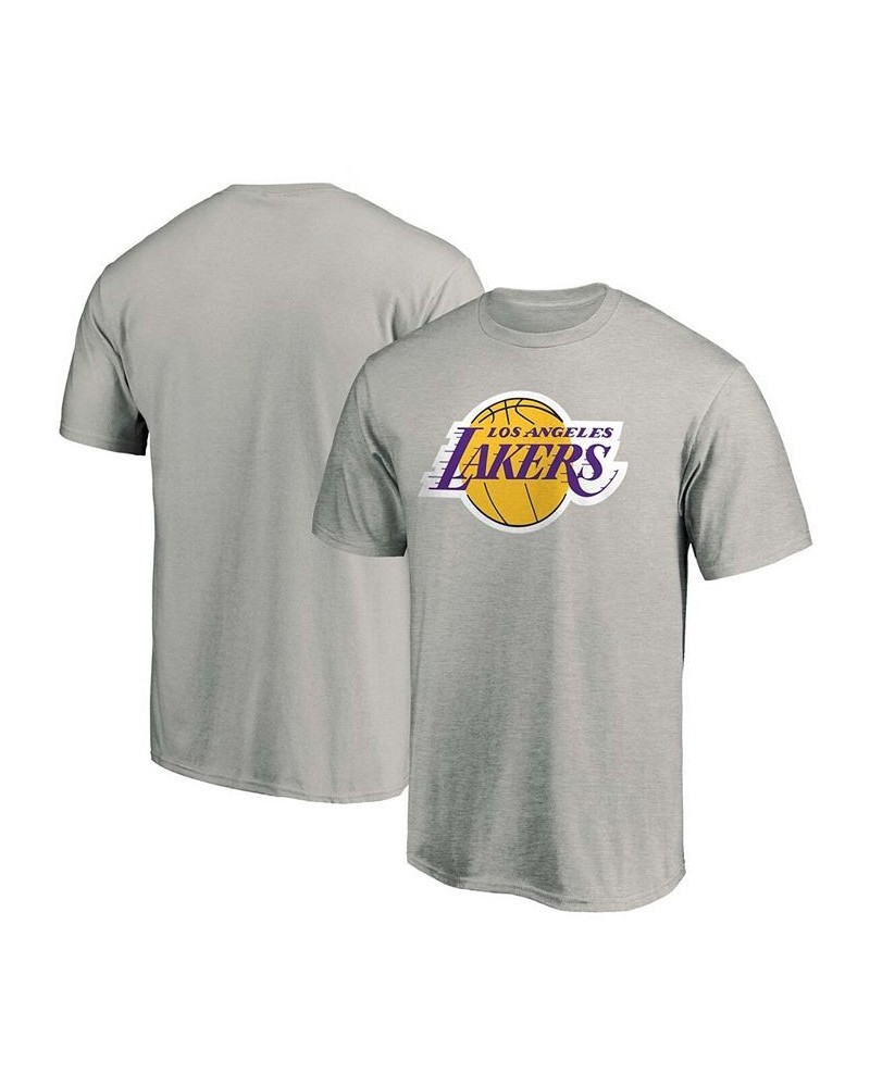 Men's Heathered Gray Los Angeles Lakers Primary Team Logo T-shirt $13.02 T-Shirts