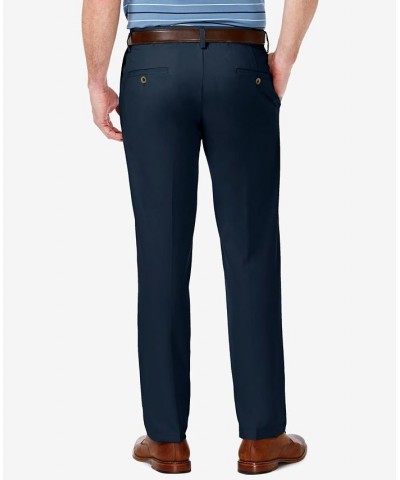 Men's Cool 18 PRO Stretch Straight Fit Flat Front Dress Pants Blue $31.89 Pants