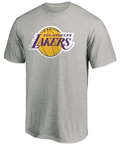 Men's Heathered Gray Los Angeles Lakers Primary Team Logo T-shirt $13.02 T-Shirts