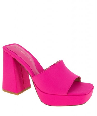 Women's Galixy Slide Platform Sandal Pink $50.14 Shoes