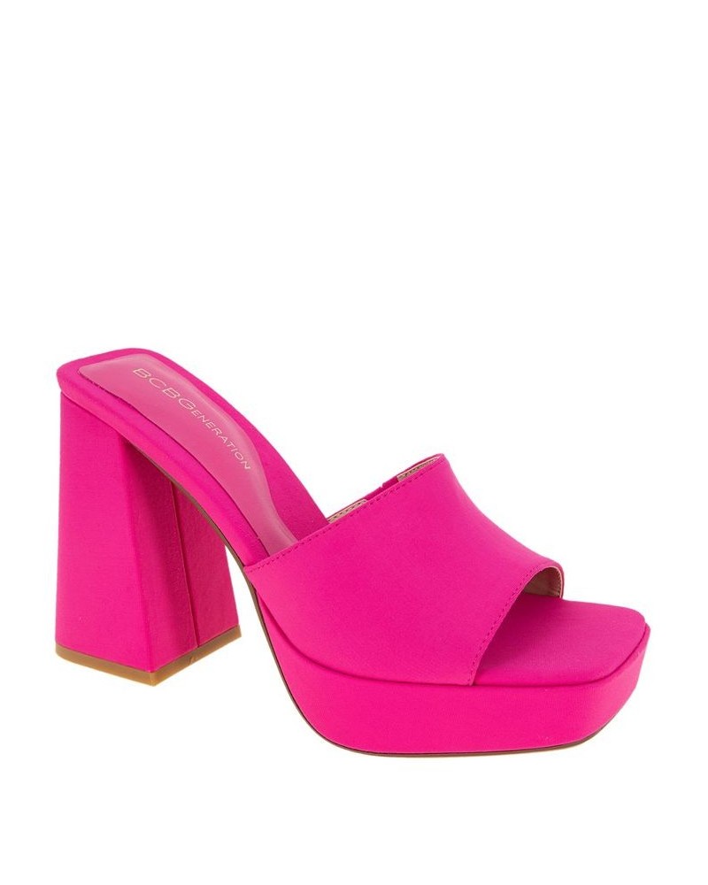 Women's Galixy Slide Platform Sandal Pink $50.14 Shoes