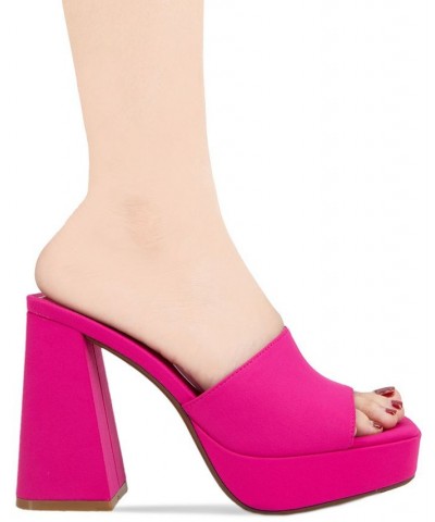 Women's Galixy Slide Platform Sandal Pink $50.14 Shoes