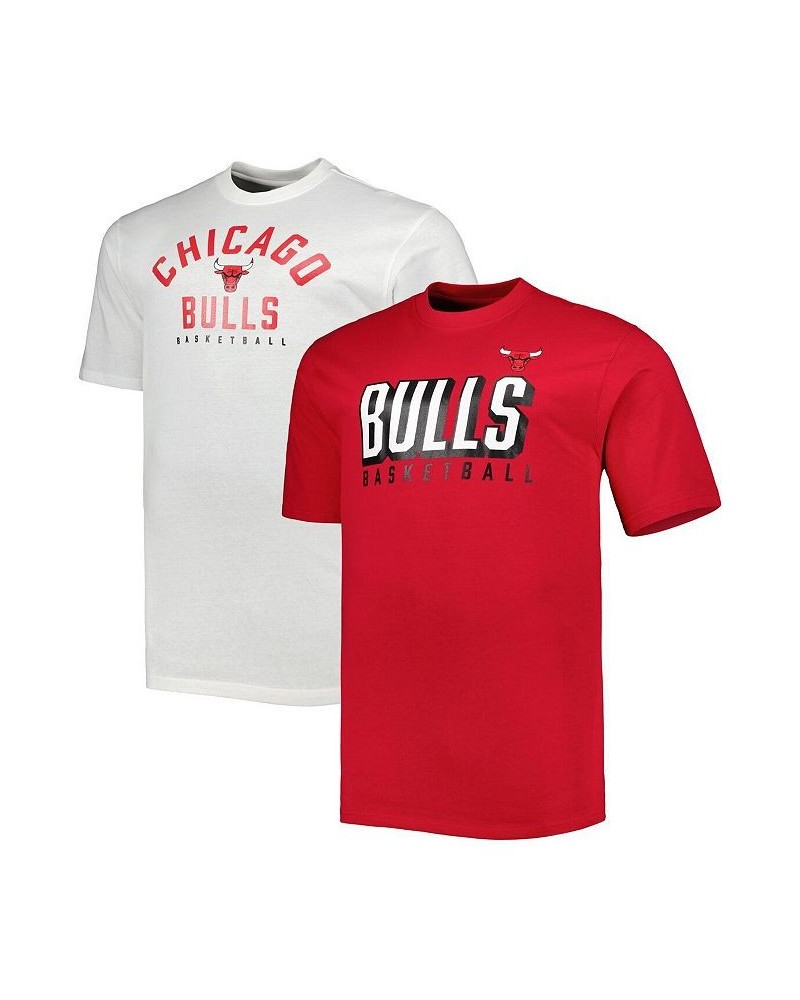 Men's Branded Red, White Chicago Bulls Big and Tall Two-Pack T-shirt Set $33.60 T-Shirts