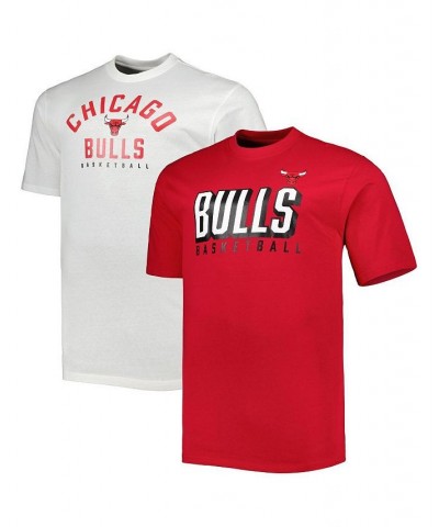 Men's Branded Red, White Chicago Bulls Big and Tall Two-Pack T-shirt Set $33.60 T-Shirts