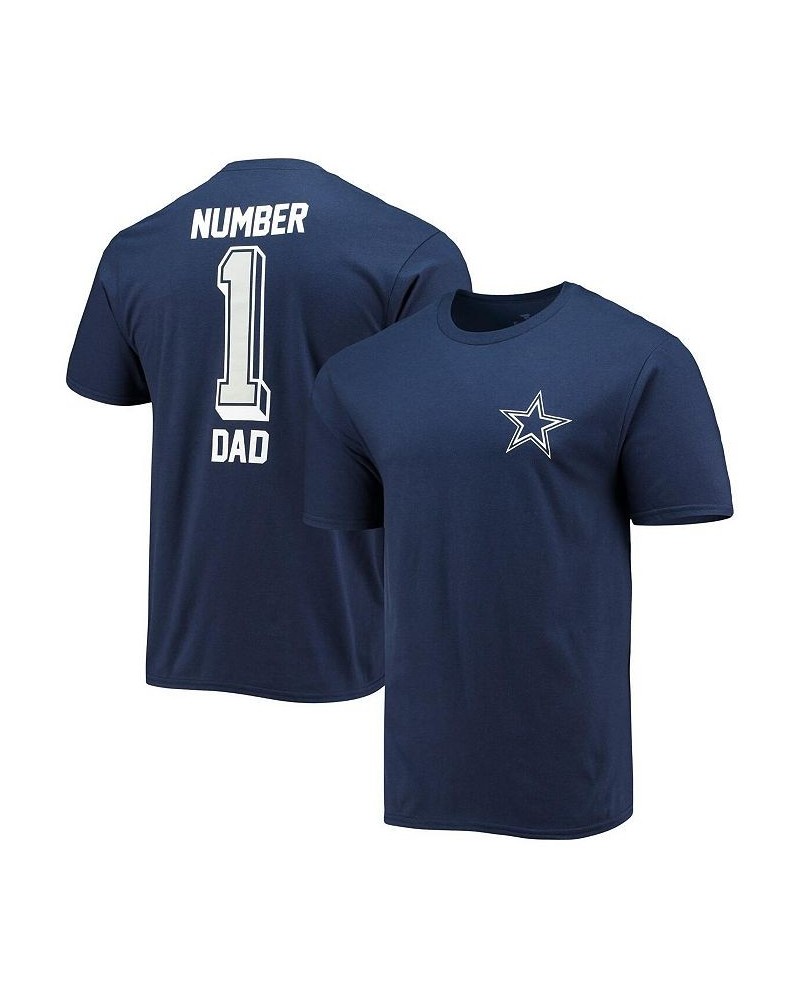 Men's Branded Navy Dallas Cowboys 1 Dad T-shirt $15.64 T-Shirts