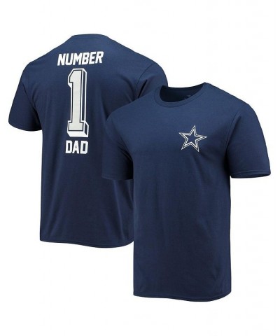 Men's Branded Navy Dallas Cowboys 1 Dad T-shirt $15.64 T-Shirts